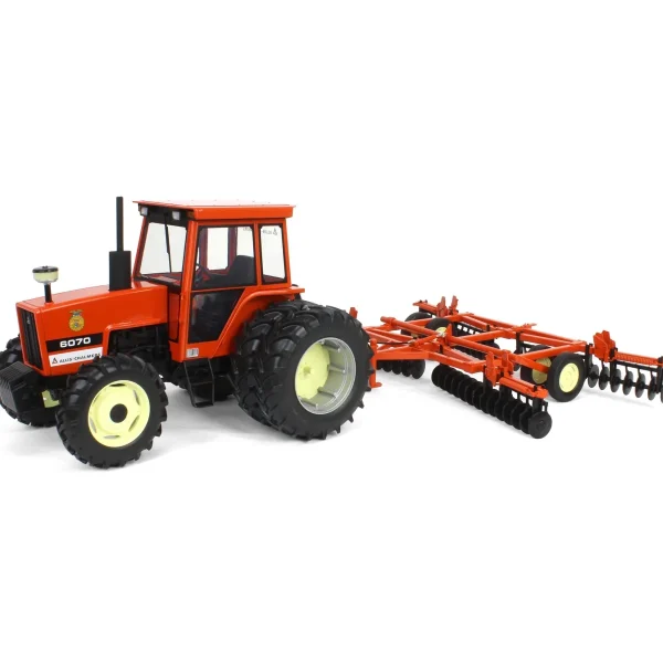 Manufacturer_SpecCast Tractors | Implements<1/16 Allis Chalmers 6070 FWA with Rear Duals & Orange Wing Disc, 2024 Iowa FFA Limited Edition