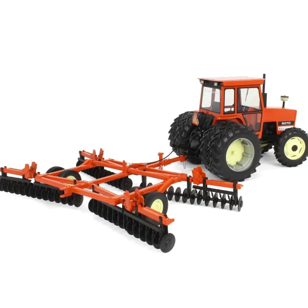 Manufacturer_SpecCast Tractors | Implements<1/16 Allis Chalmers 6070 FWA with Rear Duals & Orange Wing Disc, 2024 Iowa FFA Limited Edition