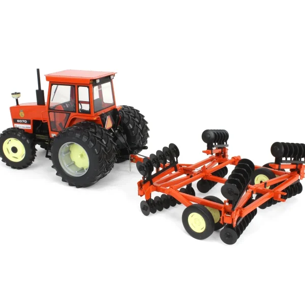 Manufacturer_SpecCast Tractors | Implements<1/16 Allis Chalmers 6070 FWA with Rear Duals & Orange Wing Disc, 2024 Iowa FFA Limited Edition