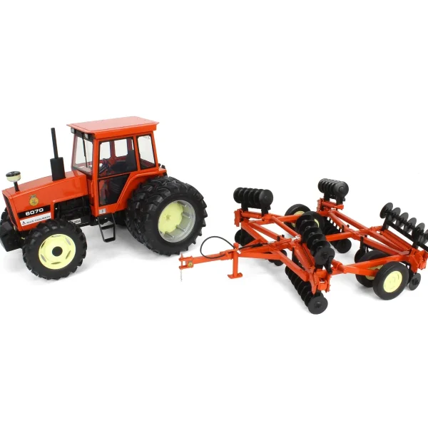 Manufacturer_SpecCast Tractors | Implements<1/16 Allis Chalmers 6070 FWA with Rear Duals & Orange Wing Disc, 2024 Iowa FFA Limited Edition