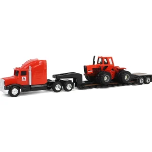 Manufacturer_ERTL Tractors | Lowboys & Flatbeds<1/64 Allis Chalmers 7580 Maroon Belly with Semi & Lowboy Trailer