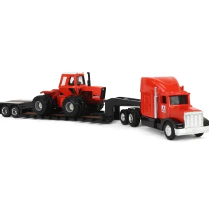 Manufacturer_ERTL Tractors | Lowboys & Flatbeds<1/64 Allis Chalmers 7580 Maroon Belly with Semi & Lowboy Trailer