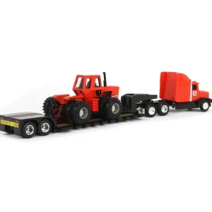 Manufacturer_ERTL Tractors | Lowboys & Flatbeds<1/64 Allis Chalmers 7580 Maroon Belly with Semi & Lowboy Trailer