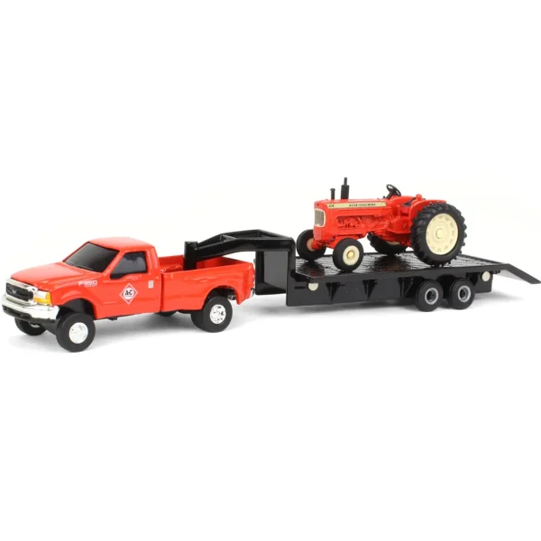 Manufacturer_ERTL Tractors<1/64 Allis Chalmers Die-cast Set w/ D19 Tractor, Ford F-350 & 5th Wheel Trailer