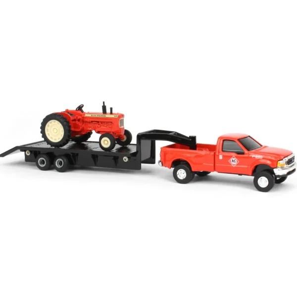 Manufacturer_ERTL Tractors<1/64 Allis Chalmers Die-cast Set w/ D19 Tractor, Ford F-350 & 5th Wheel Trailer