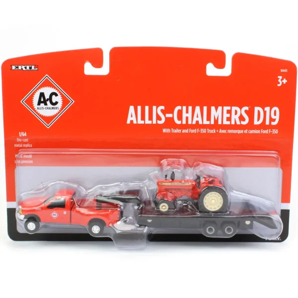 Manufacturer_ERTL Tractors<1/64 Allis Chalmers Die-cast Set w/ D19 Tractor, Ford F-350 & 5th Wheel Trailer