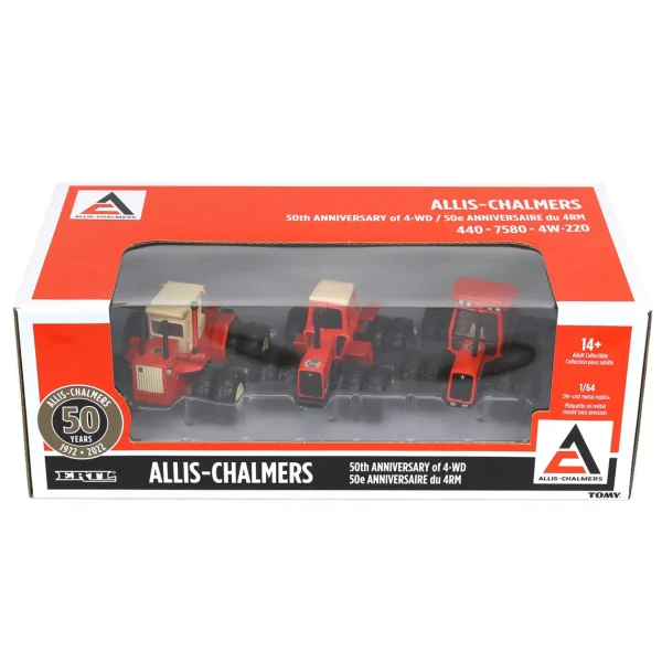 Manufacturer_ERTL Tractors<1/64 Allis Chalmers 4WD 50th Anniversary 3 Piece Set w/ 440, 7580 & 4W-220