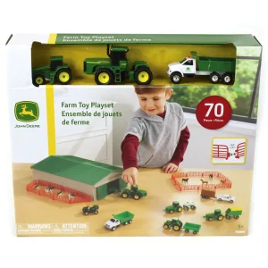 Manufacturer_ERTL Tractors<Approx. 1/64 Scale John Deere 70 Piece Value Set with Machine Shed
