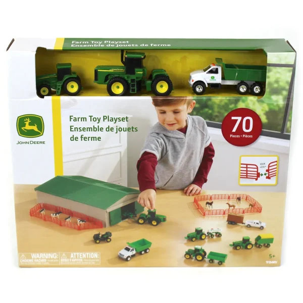 Manufacturer_ERTL Tractors<Approx. 1/64 Scale John Deere 70 Piece Value Set with Machine Shed