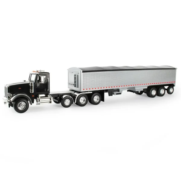 Manufacturer_ERTL Tractors<1/16 Big Roads Black Peterbilt Model 367 with Grain Trailer and Lights & Sounds