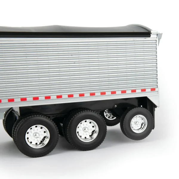 Manufacturer_ERTL Tractors<1/16 Big Roads Black Peterbilt Model 367 with Grain Trailer and Lights & Sounds