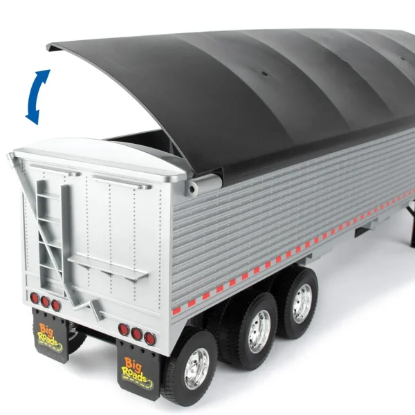 Manufacturer_ERTL Tractors<1/16 Big Roads Black Peterbilt Model 367 with Grain Trailer and Lights & Sounds
