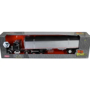 Manufacturer_ERTL Tractors<1/16 Big Roads Black Peterbilt Model 367 with Grain Trailer and Lights & Sounds