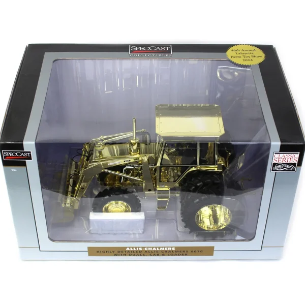 Manufacturer_SpecCast Tractors<Black & Gold Chrome Set ~ 1/16 Allis Chalmers 6070, 2024 Lafayette Farm Toy Show