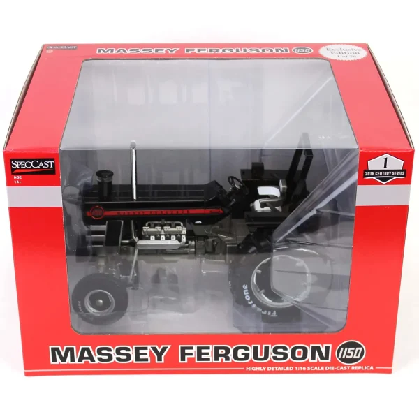 Manufacturer_SpecCast Tractors<Black Chase Unit ~ 1/16 Massey Ferguson 1150 with ROPS & Firestone Tires