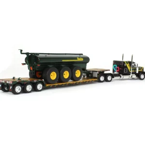 Manufacturer_DCP by First Gear Implements | Lowboys & Flatbeds<1/64 Black Husky Peterbilt 379 w/ Fontaine Renegade Lowboy & Husky Manure Spreader, DCP by First Gear
