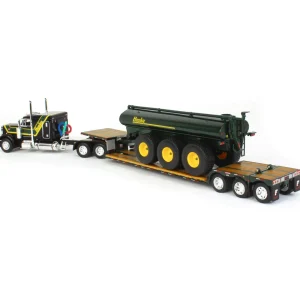 Manufacturer_DCP by First Gear Implements | Lowboys & Flatbeds<1/64 Black Husky Peterbilt 379 w/ Fontaine Renegade Lowboy & Husky Manure Spreader, DCP by First Gear