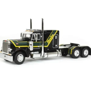 Manufacturer_DCP by First Gear Implements | Lowboys & Flatbeds<1/64 Black Husky Peterbilt 379 w/ Fontaine Renegade Lowboy & Husky Manure Spreader, DCP by First Gear