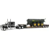 Manufacturer_DCP by First Gear Implements | Lowboys & Flatbeds<1/64 Black Peterbilt 379 w/ Fontaine Renegade Lowboy & Husky Manure Spreader, DCP by First Gear