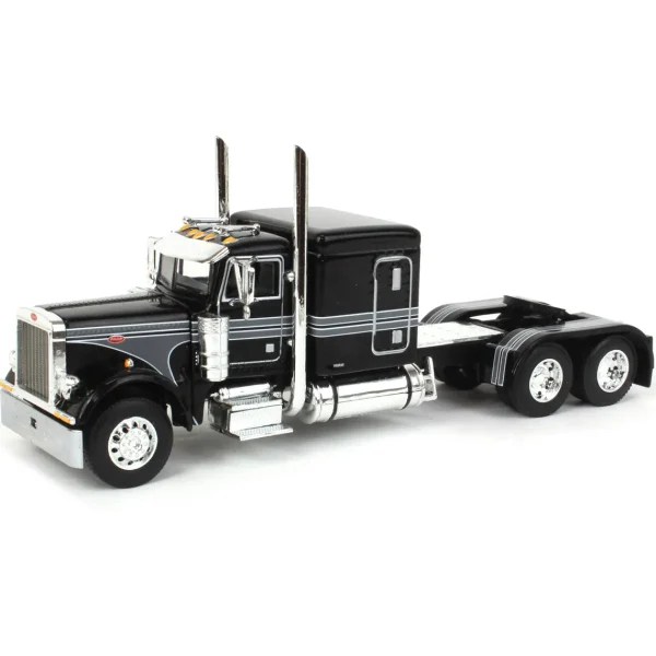 Manufacturer_DCP by First Gear Implements | Lowboys & Flatbeds<1/64 Black Peterbilt 379 w/ Fontaine Renegade Lowboy & Husky Manure Spreader, DCP by First Gear
