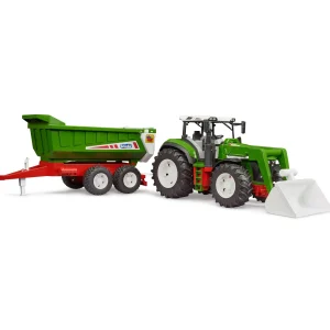 Manufacturer_Bruder Toys Tractors | Implements<1/16 Bruder Roadmax Tractor with Front Loader and Tipping Trailer