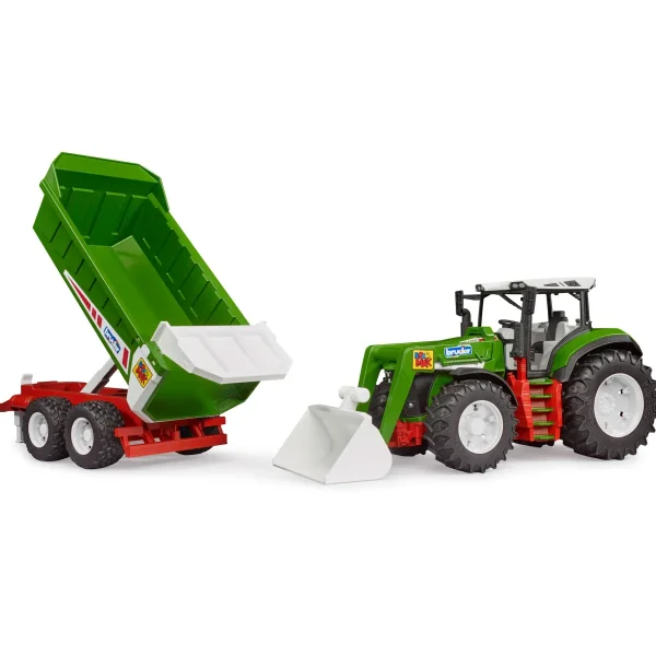 Manufacturer_Bruder Toys Tractors | Implements<1/16 Bruder Roadmax Tractor with Front Loader and Tipping Trailer