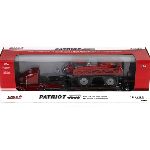Manufacturer_ERTL Implements | Lowboys & Flatbeds<1/64 Case IH Patriot 4350 Sprayer & Semi with Lowboy Trailer