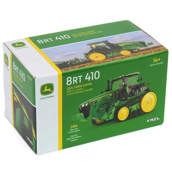 Manufacturer_ERTL Tractors<Charcoal Chase Unit ~ 1/64 John Deere 8RT 410 Tractor, 2024 Farm Show