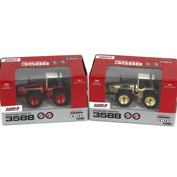 Manufacturer_ERTL Tractors<Chrome Set of 2 ~ 1/64 International Harvester 3588 2+2, ERTL Prestige Collection