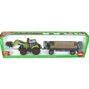 Manufacturer_SIKU Implements<1/50 Claas MFD Tractor with Loader, Hay Wagon & Bales