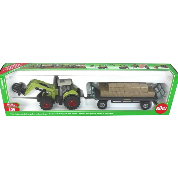Manufacturer_SIKU Implements<1/50 Claas MFD Tractor with Loader, Hay Wagon & Bales