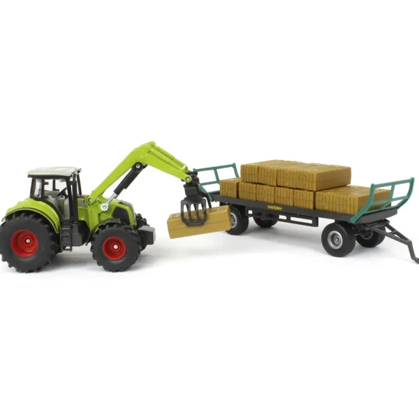 Manufacturer_SIKU Implements<1/50 Claas MFD Tractor with Loader, Hay Wagon & Bales