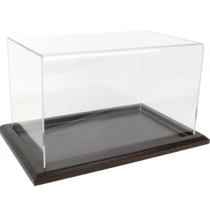 Outback Toys Tractors<Clear Acrylic Display Case with Dark Stained Wooden Base, 14in x 8.5in x 8in