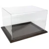 Outback Toys Tractors<Clear Acrylic Display Case with Dark Stained Wooden Base, 16in x 12in x 10in