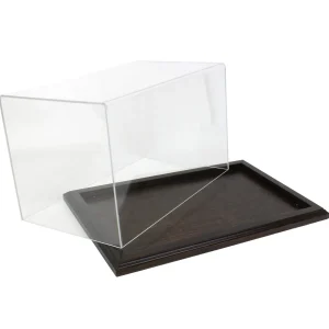 Outback Toys Tractors<Clear Acrylic Display Case with Dark Stained Wooden Base, 14in x 8.5in x 8in