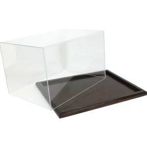 Outback Toys Tractors<Clear Acrylic Display Case with Dark Stained Wooden Base, 16in x 12in x 10in