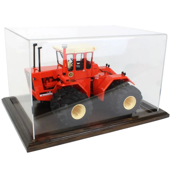 Outback Toys Tractors<Clear Acrylic Display Case with Dark Stained Wooden Base, 16in x 12in x 10in