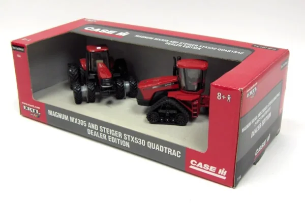 Manufacturer_ERTL Tractors<1/64 Dealer Edition Case IH MX305 Magnum & STX530 Quadtrac 2 Piece Set