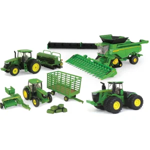 Outback Toys Combines & Harvesters | Tractors<Deluxe Bundle ~ 1/64 Die-cast John Deere Combine, Tractors & Equipment by ERTL