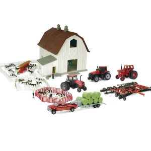 Manufacturer_ERTL Tractors | Implements<Deluxe Bundle ~ 1/64 ERTL Dairy Farm Play Set with Die-cast Case IH Equipment
