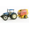 Manufacturer_ERTL Implements<Dusty Chase Unit ~ 1/32 New Holland T6.180 with Roll-Belt 560 Round Baler