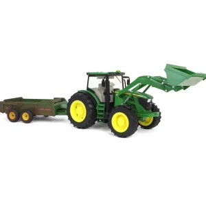 Manufacturer_ERTL Tractors | Implements<1/16 ERTL Big Farm John Deere 6210R with Loader & "Dirty" 780 Hydra Push Spreader