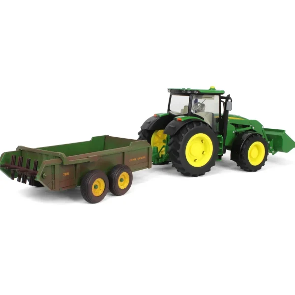 Manufacturer_ERTL Tractors | Implements<1/16 ERTL Big Farm John Deere 6210R with Loader & "Dirty" 780 Hydra Push Spreader