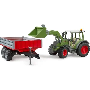 Manufacturer_Bruder Toys Tractors<1/16 Fendt 211 Vario Tractor with Front Loader & Tipping Trailer by Bruder