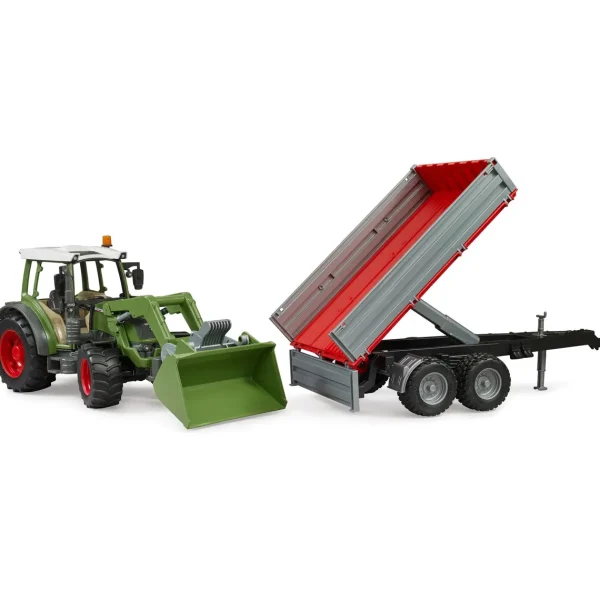 Manufacturer_Bruder Toys Tractors<1/16 Fendt 211 Vario Tractor with Front Loader & Tipping Trailer by Bruder