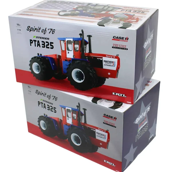 Manufacturer_ERTL Tractors<Gold & Silver Chrome Set ~ 1/16 Steiger PTA-325 "Stars N Stripes" 4WD Tractor with Duals, ERTL Prestige