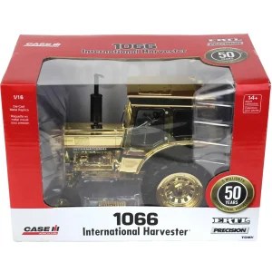 Manufacturer_ERTL Tractors<Gold Chrome Chase Unit ~ 1/16 International Harvester 1066 5 Millionth Tractor, 50th Anniversary, ERTL Precision