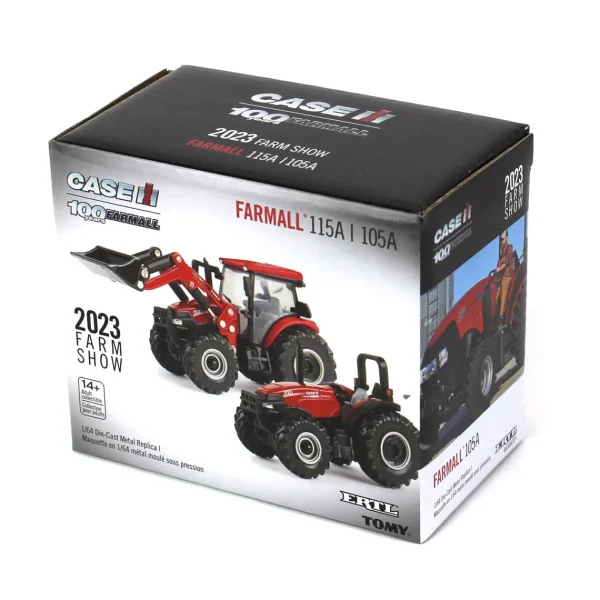 Manufacturer_ERTL Tractors<Gold Chrome Chase Unit ~ 1/64 Case IH Farmall 115A & Farmall 105A Set, 2023 Farm Show