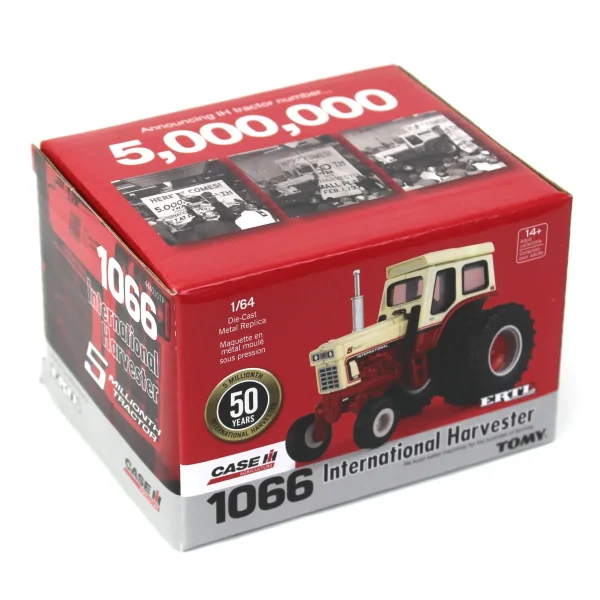 Manufacturer_ERTL Tractors<Gold Painted Chase Unit ~ 1/64 International Harvester 1066 5 Millionth Tractor, 50th Anniv, ERTL Prestige