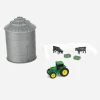 Manufacturer_ERTL Tractors<1/64 Grain Bin Set with John Deere Tractor, Cattle, Hay Bales & Fence